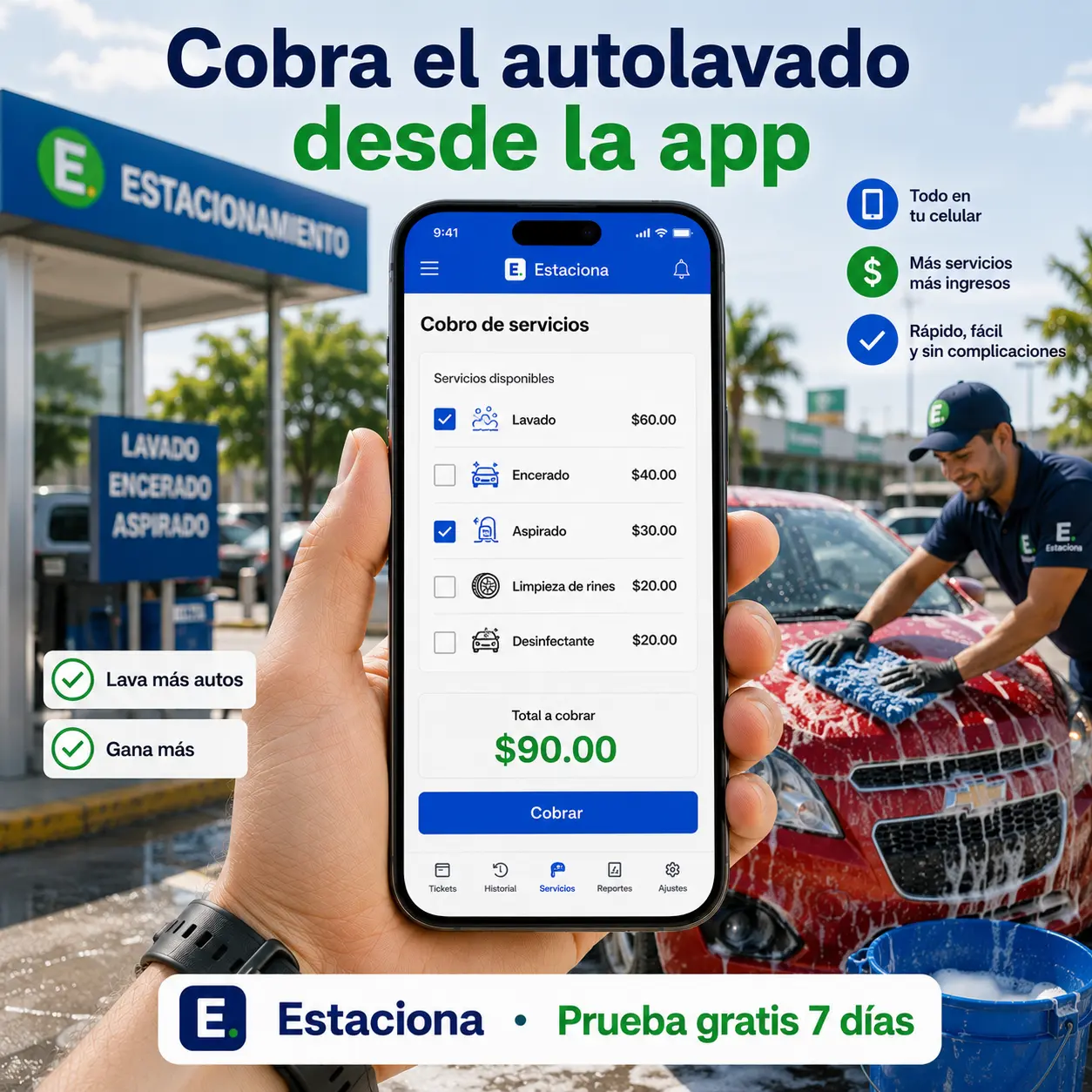 Mini POS: cobra el autolavado y más servicios desde la misma app